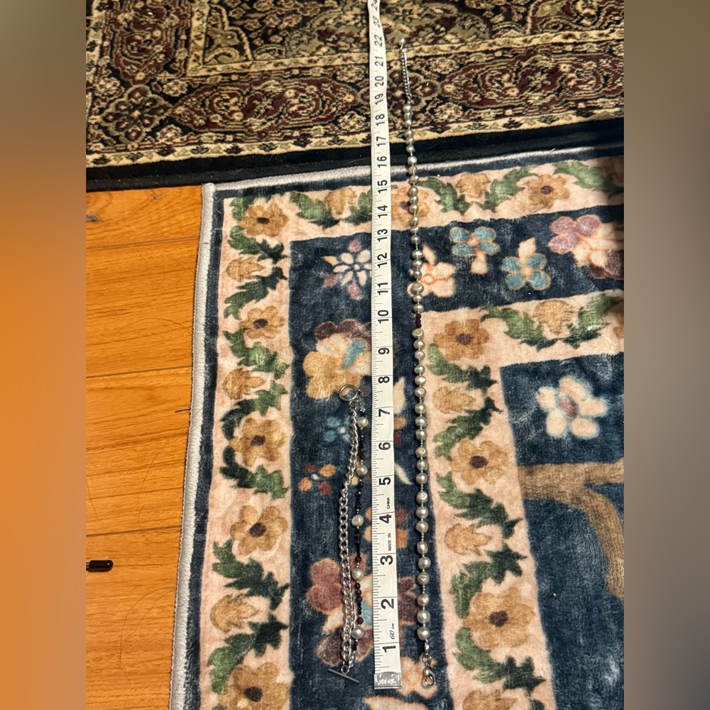 Abyss Ambrosia - Set Garnet & Pearl & Onyx Necklace & Toggle Bracelet - Picture 4 of 4